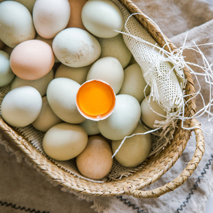 看飞鸡农村土鸡蛋农家散养纯天然月子绿壳蛋天然草柴鸡蛋新鲜30枚