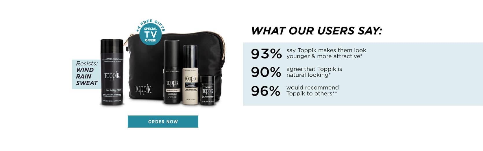 Toppik hair volume products Hair Building Fibers resists wind rain sweat - plus tools Spray Applicator and Hairline Optimizer