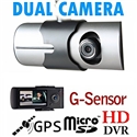 X3000 2.7-inch TFT-LCD Dual-lens Dashboard Camera Car DVR Video Recorder with GPS Logger /G-sensor /TV-out /TF Slot