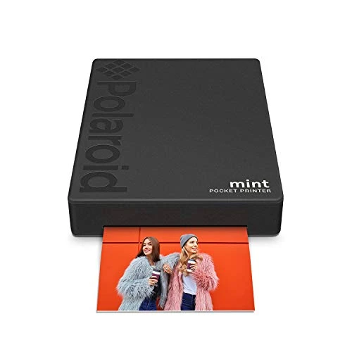 Polaroid Mint Pocket Printer W/ Zink Zero Ink Technology & Built-In Bluetooth for Android & iOS Devices - Black