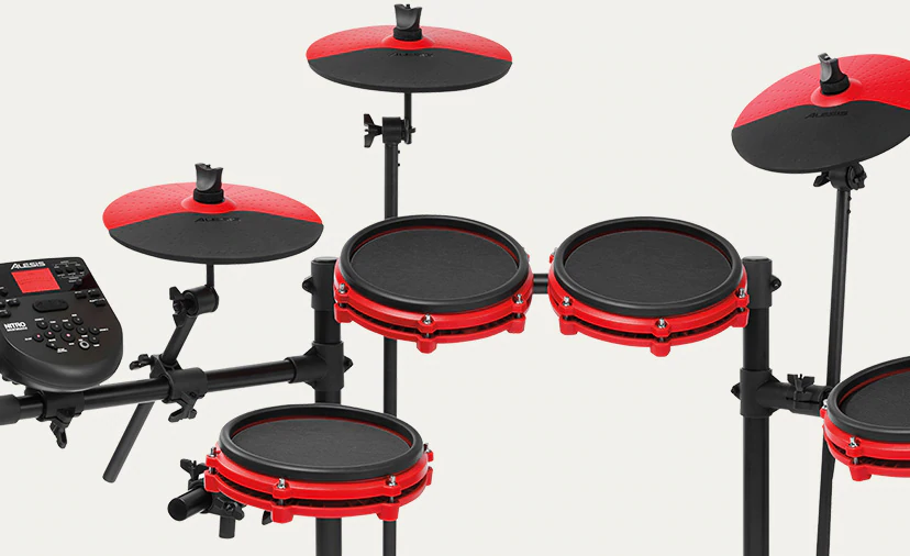 A striking special-edition kit Alesis Nitro Mesh S.E. in a bold red finish