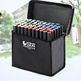 sta斯塔3203马克笔套装专业美术生专用双头酒精油性彩色动漫绘画笔黑白肤色手绘服装36 40 48 60色全套学生