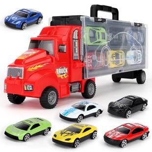 39可弹射小汽车货柜车 儿童玩具车小赛车模型男孩大卡车H